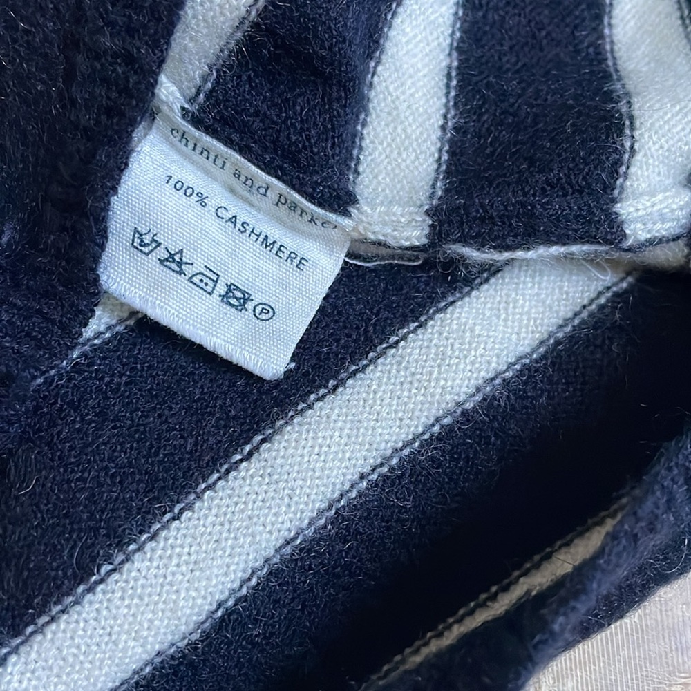 Chinti & Parker Navy and Cream 100% Cashmere Sweater. Size S. - Picture 3 of 6
